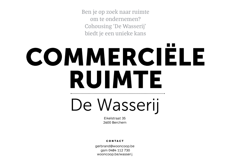 Commerciële ruimte De Wasserij Antwerpen Coöperatief ondernemen