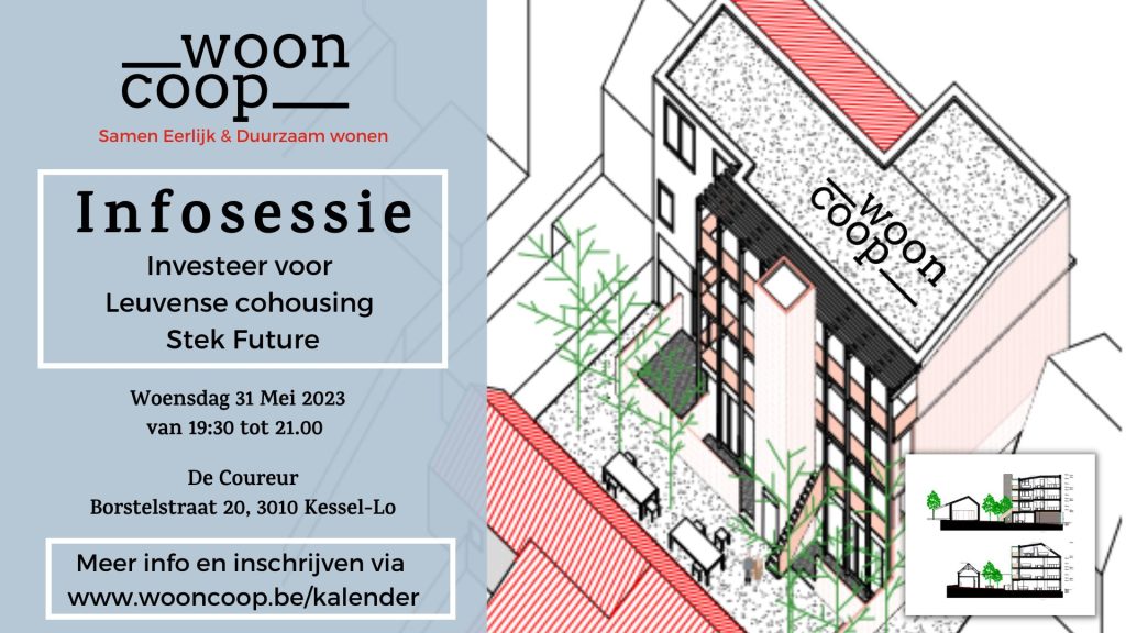 Investeer voor cohousing Stek Future. Leuvens cohousing. Kessel-Lo Leuven
