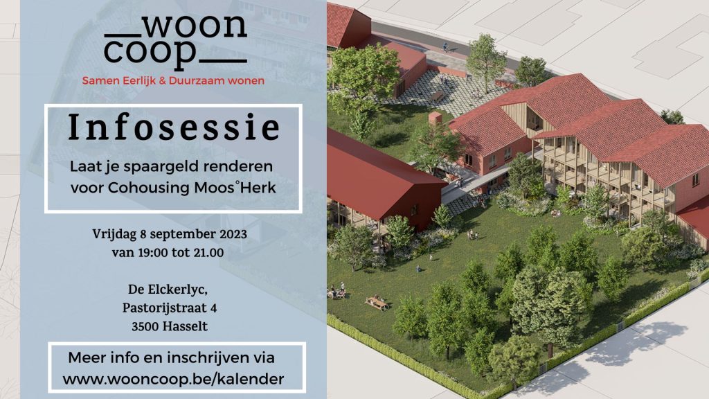 Infosessie wooncoop Hasselt coöperatief wonen en investeren in Cohousing MoosHerk