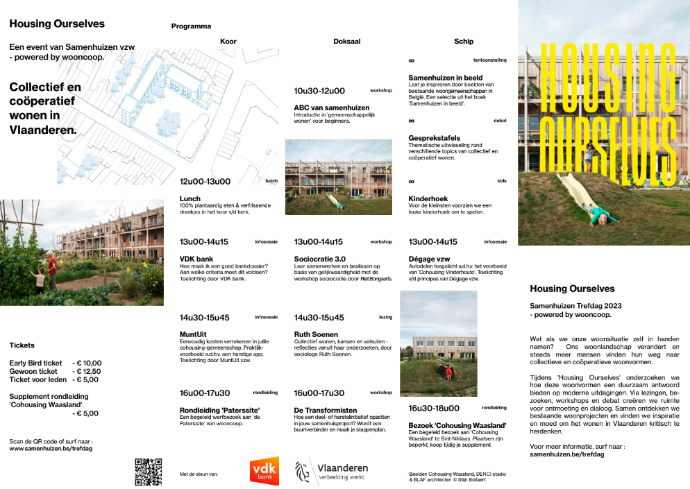 Programma samenhuizen vzw Trefdag Housing ourselves wooncoop Sint-Niklaas