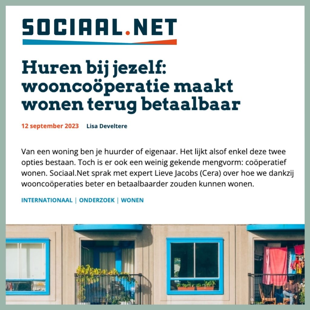 Sociaal.net Huren bij jezelf: wooncoöperatie maakt wonen terug betaalbaar. wooncoop